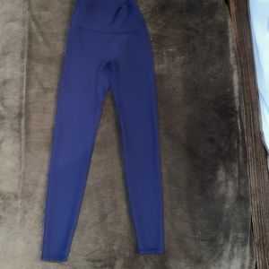 Navy ribbed leggings.  24 inch inseam.